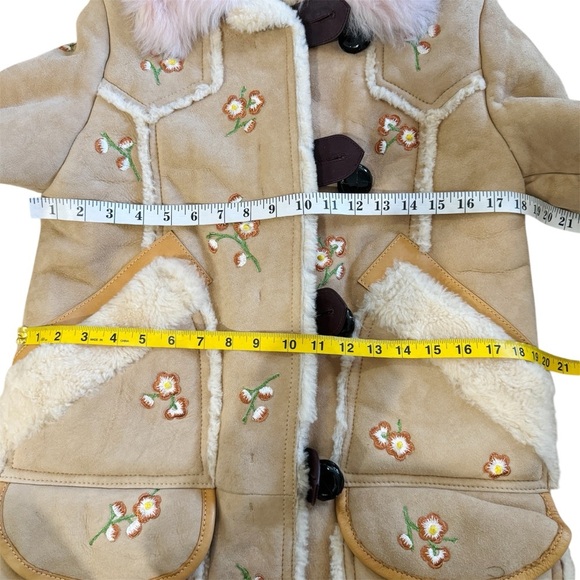 Coach Shearling Drifter Coat Floral Embroidered Runway  EUC - Picture 8 of 16
